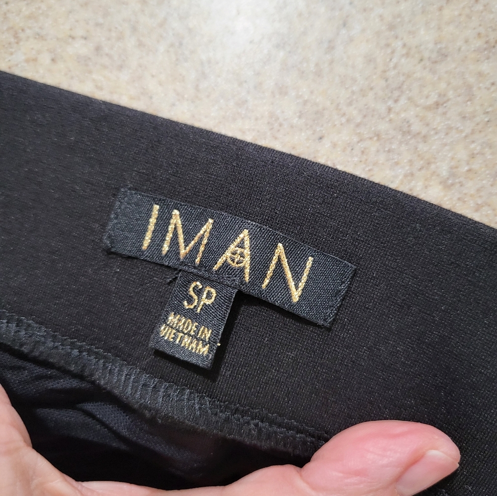 Iman SP pull on tummy contro bootcut pants black